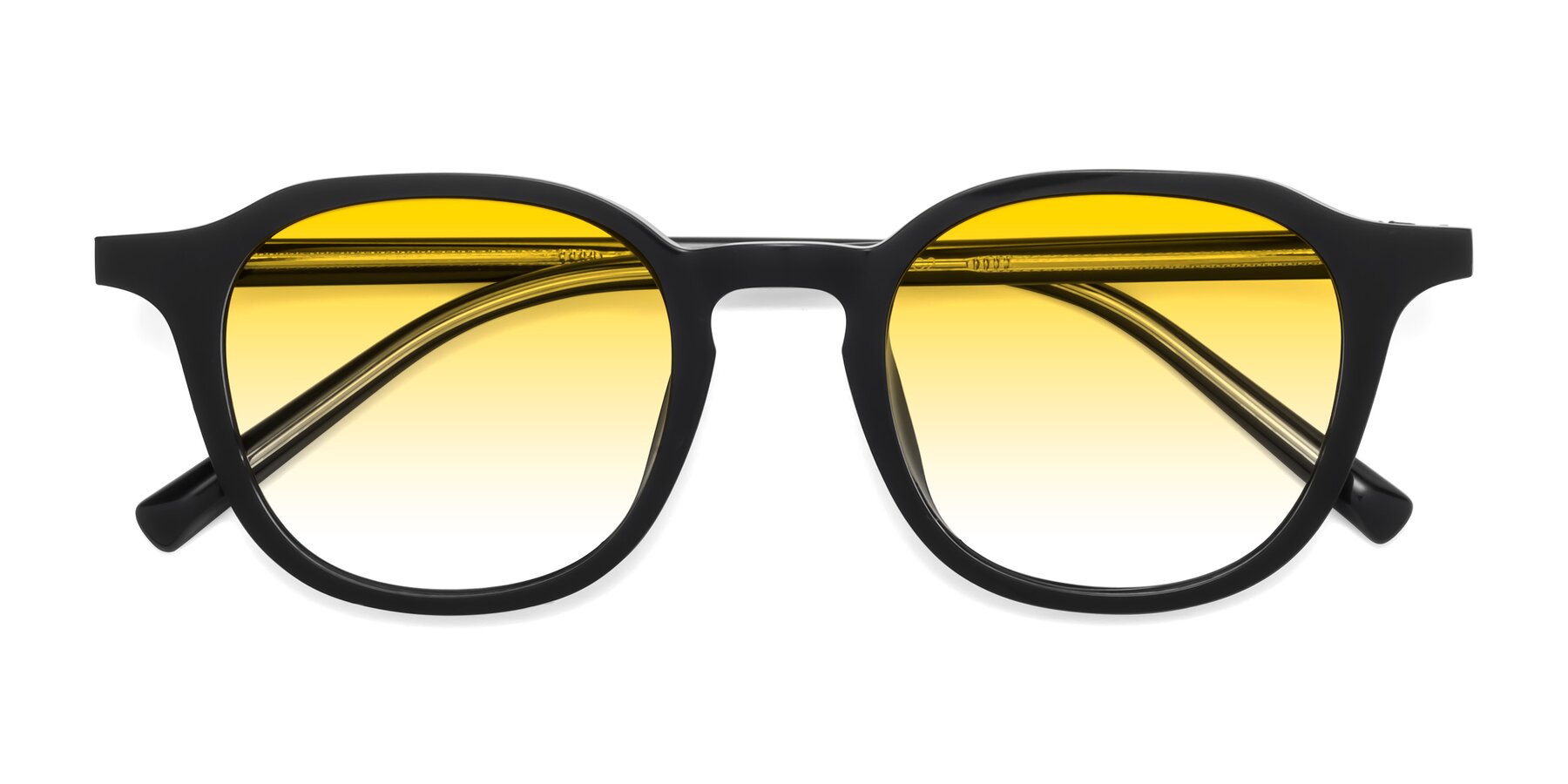 Folded Front of LaRode in Black with Yellow Gradient Lenses