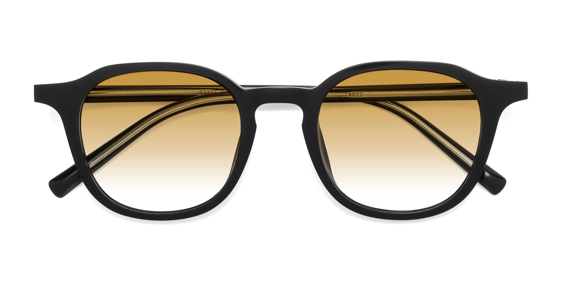 Folded Front of LaRode in Black with Champagne Gradient Lenses