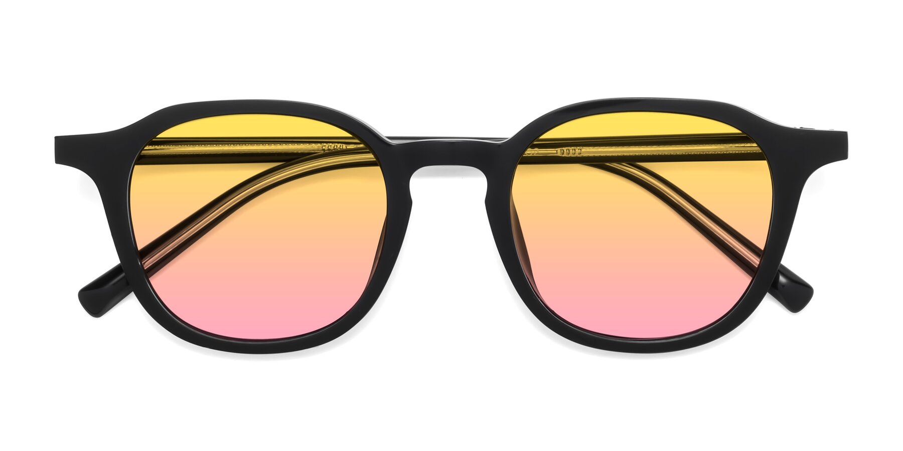 Folded Front of LaRode in Black with Yellow / Pink Gradient Lenses
