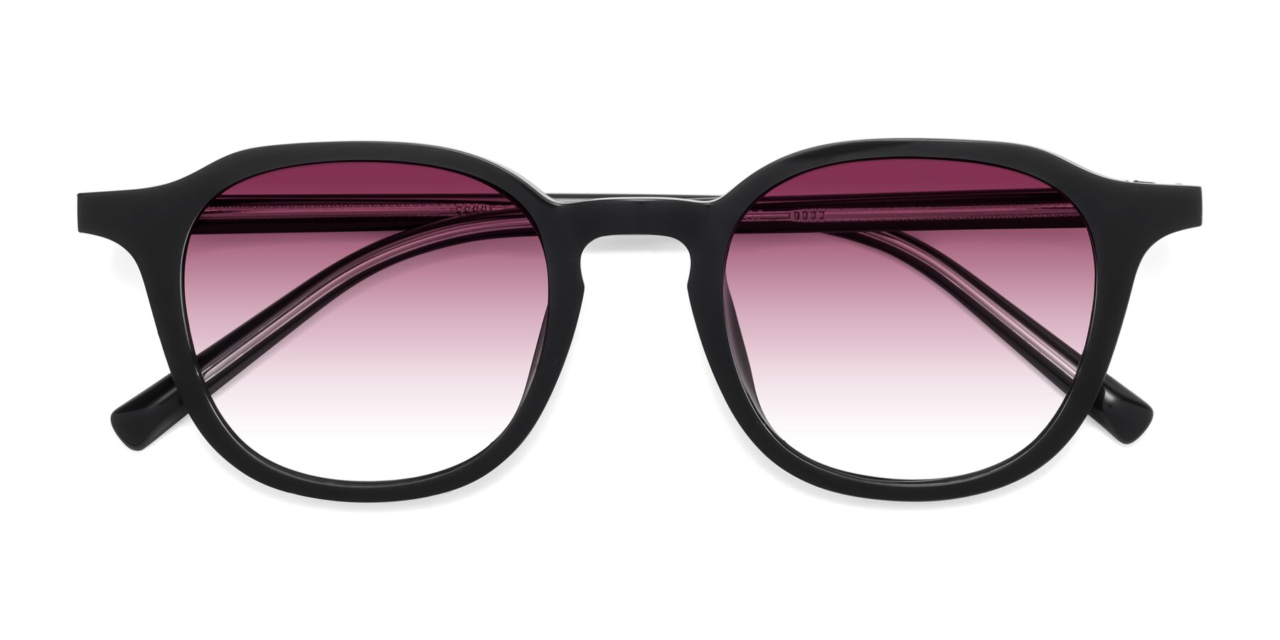 Folded Front of LaRode in Black with Wine Gradient Lenses