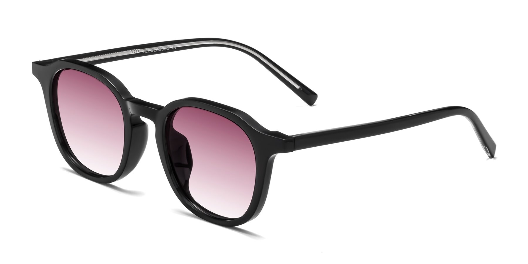 Angle of LaRode in Black with Wine Gradient Lenses