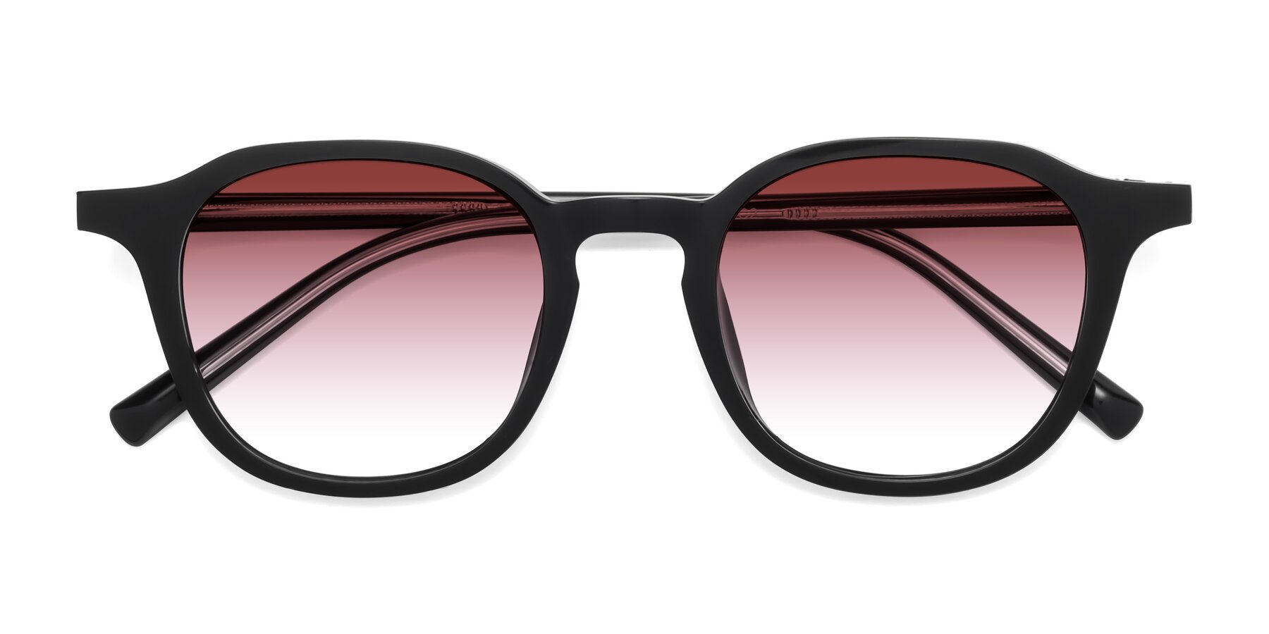 Folded Front of LaRode in Black with Garnet Gradient Lenses