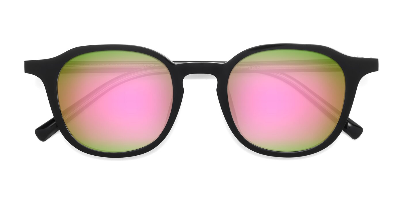 LaRode - Black Flash Mirrored Sunglasses