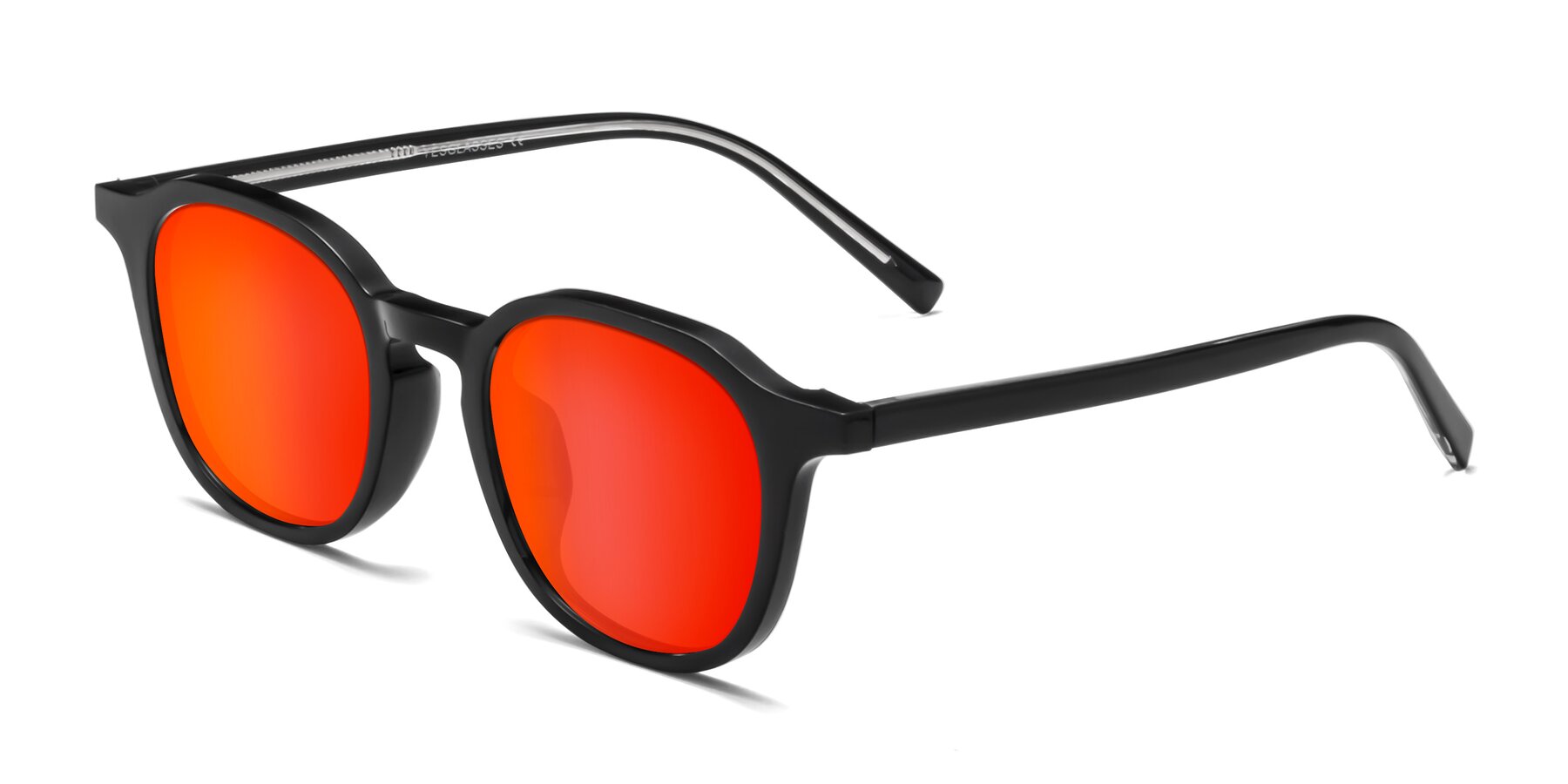 Angle of LaRode in Black with Red Gold Mirrored Lenses