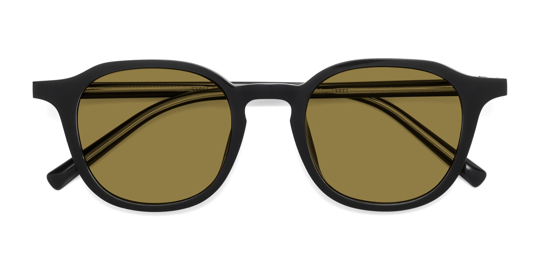 Folded Front of LaRode in Black with Brown Polarized Lenses