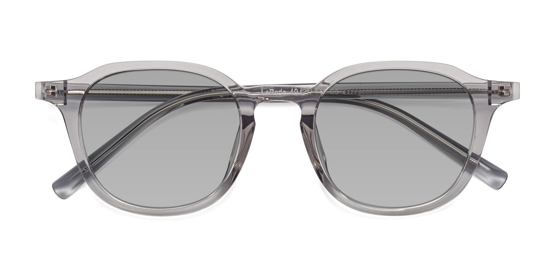 Folded Front of LaRode in Translucent Gray with Light Gray Tinted Lenses