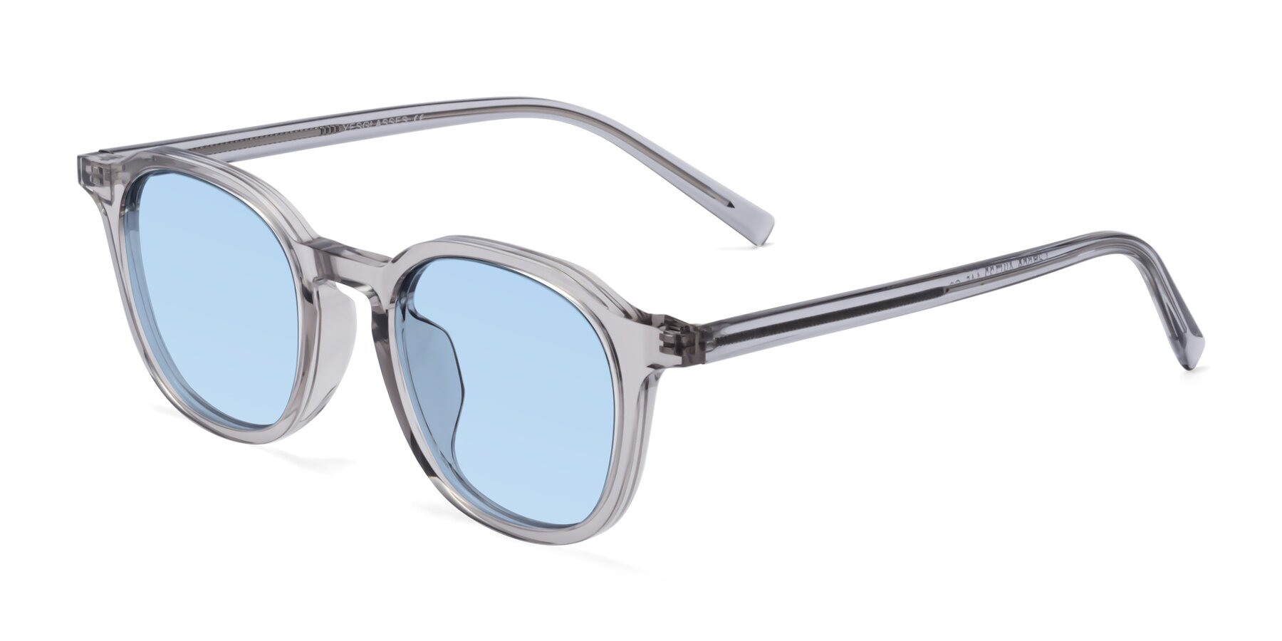 Angle of LaRode in Translucent Gray with Light Blue Tinted Lenses