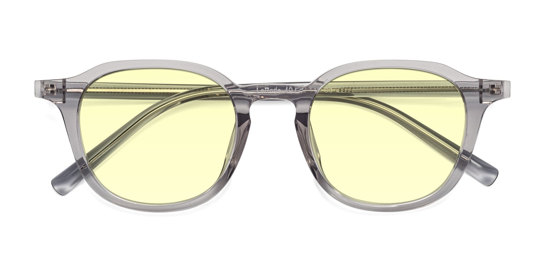 Folded Front of LaRode in Translucent Gray with Light Yellow Tinted Lenses