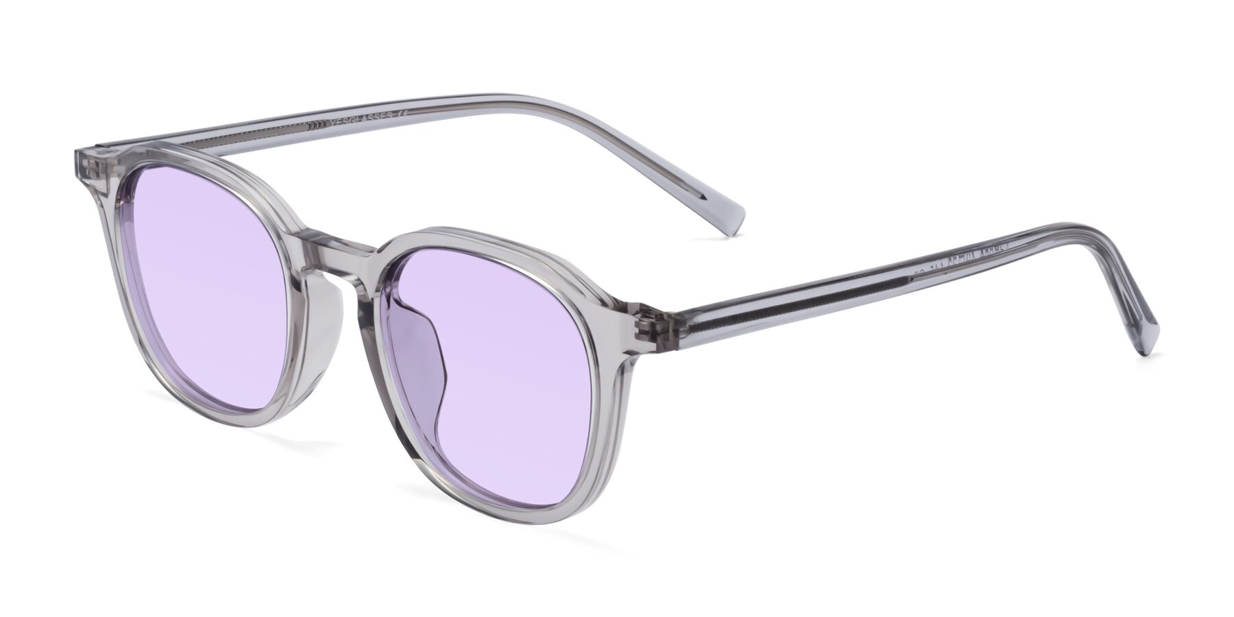 Angle of LaRode in Translucent Gray with Light Purple Tinted Lenses