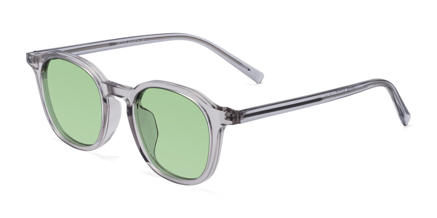 Angle of LaRode in Translucent Gray with Medium Green Tinted Lenses