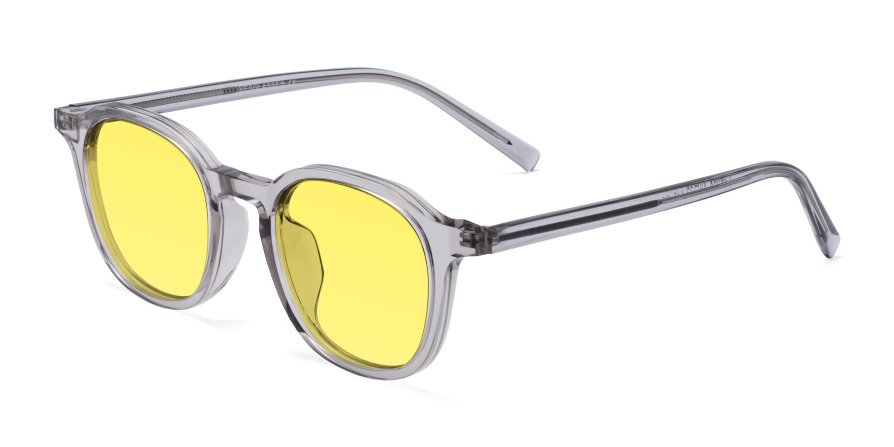 Angle of LaRode in Translucent Gray with Medium Yellow Tinted Lenses