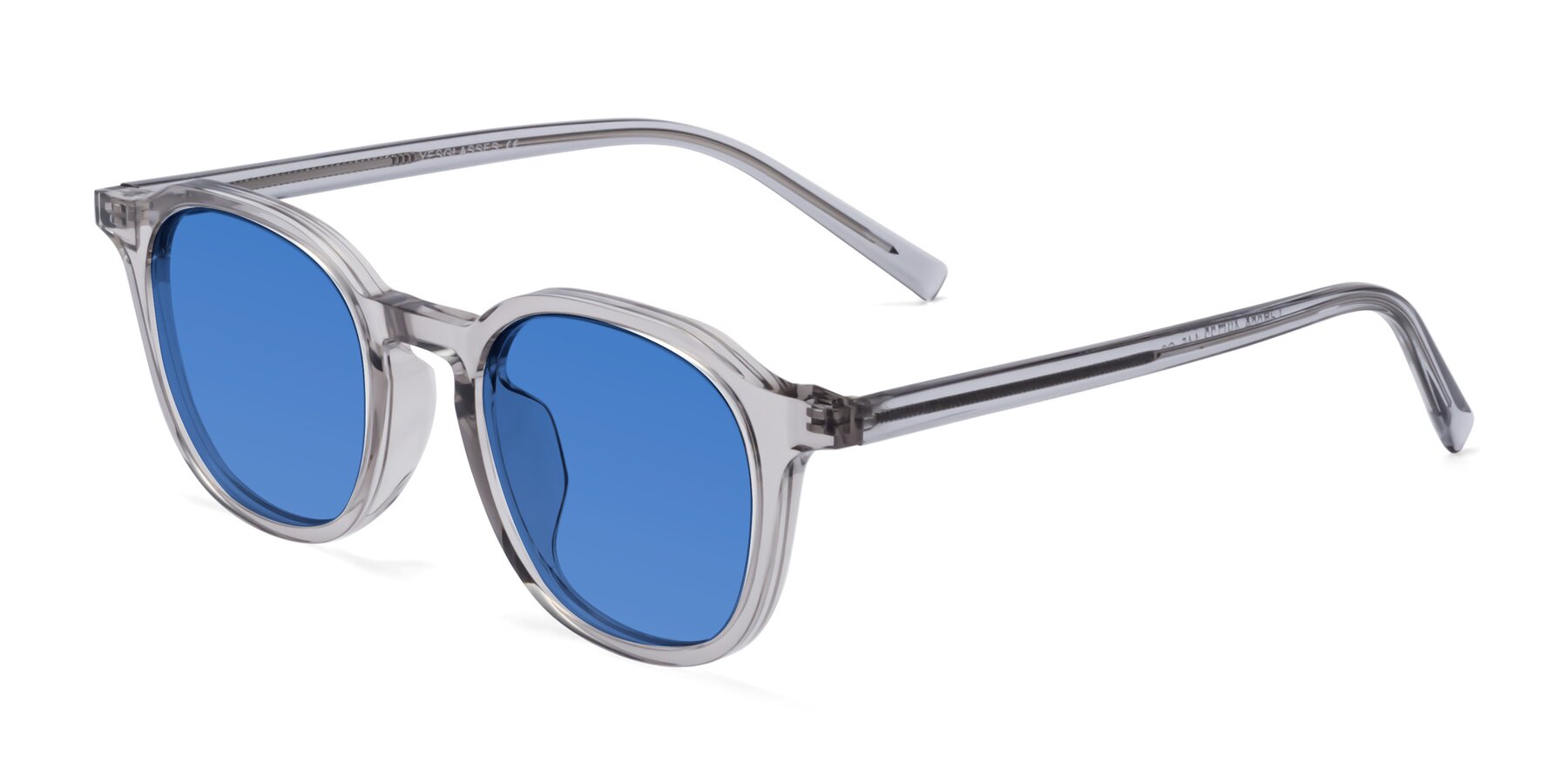 Angle of LaRode in Translucent Gray with Blue Tinted Lenses