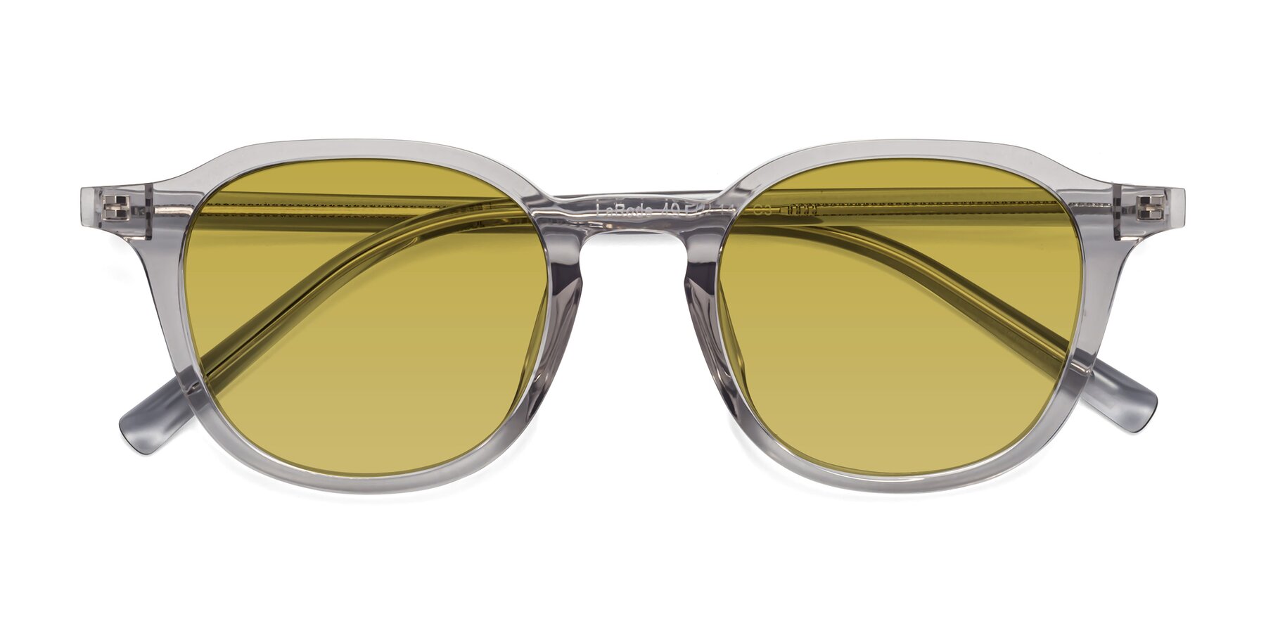 Folded Front of LaRode in Translucent Gray with Champagne Tinted Lenses