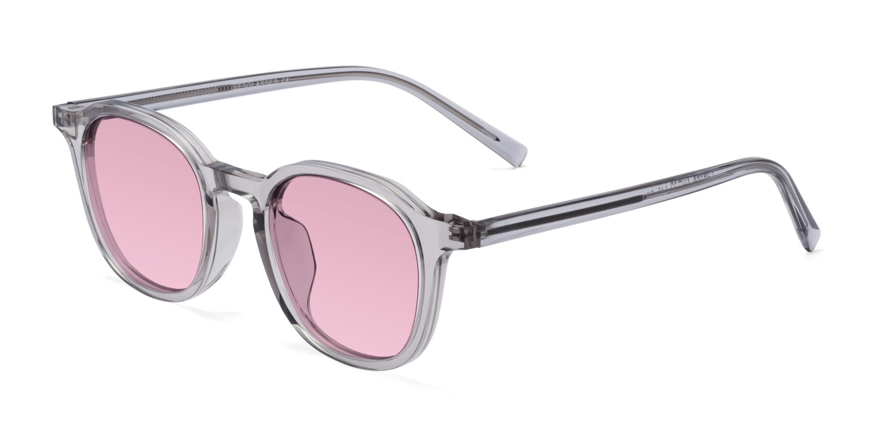 Angle of LaRode in Translucent Gray with Light Wine Tinted Lenses