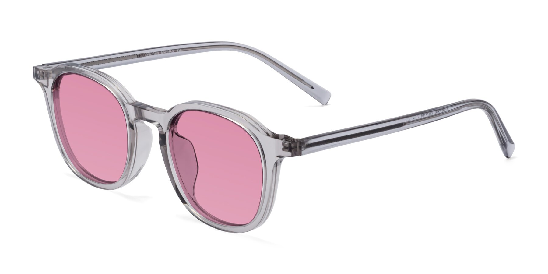 Angle of LaRode in Translucent Gray with Medium Wine Tinted Lenses