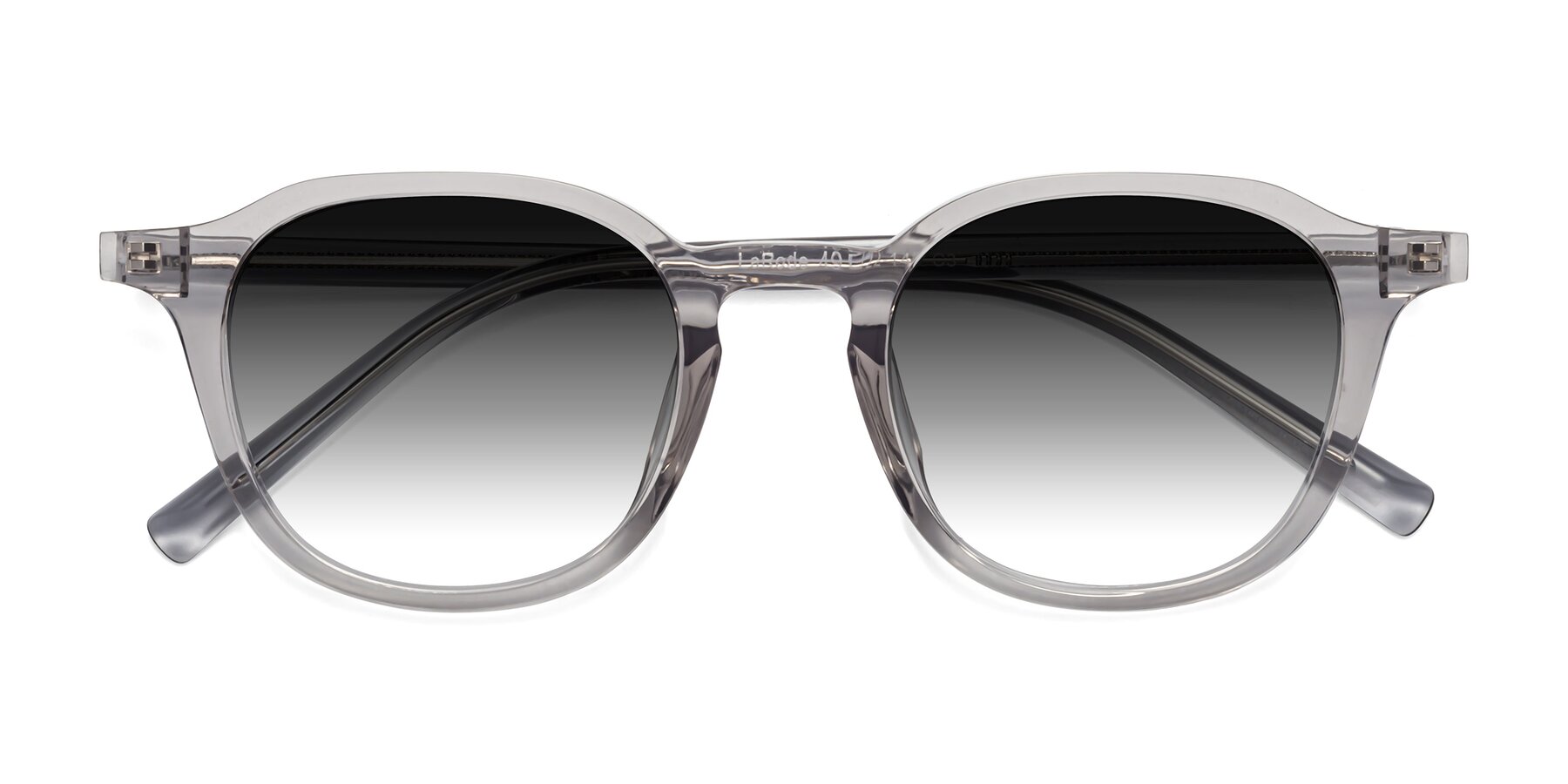 Folded Front of LaRode in Translucent Gray with Gray Gradient Lenses