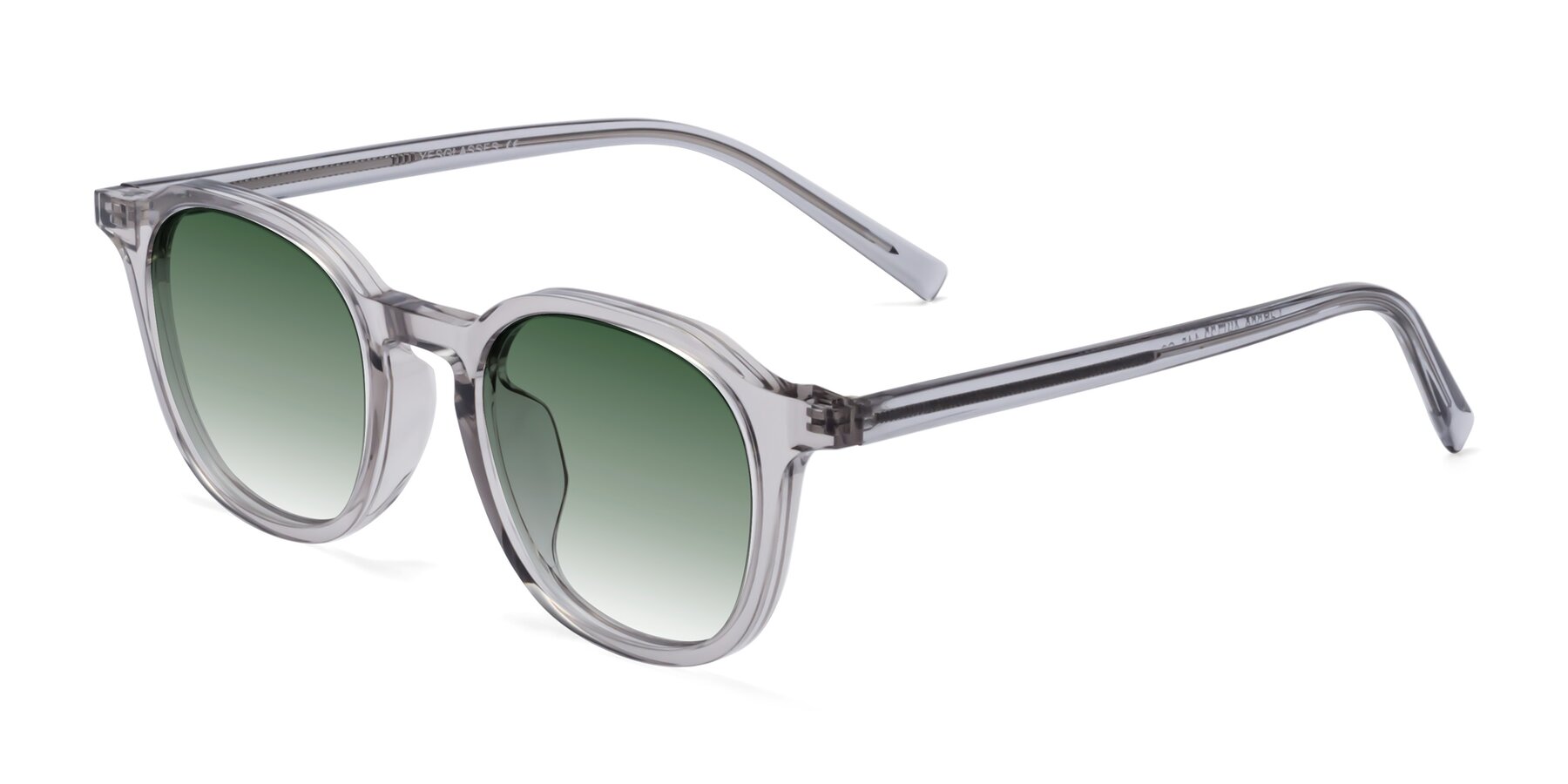 Angle of LaRode in Translucent Gray with Green Gradient Lenses