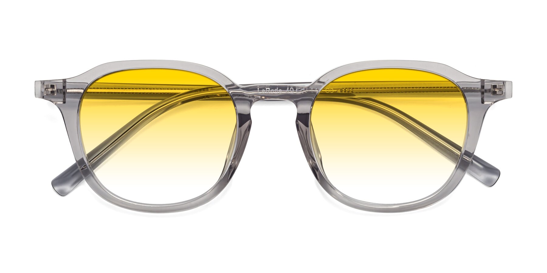 Folded Front of LaRode in Translucent Gray with Yellow Gradient Lenses