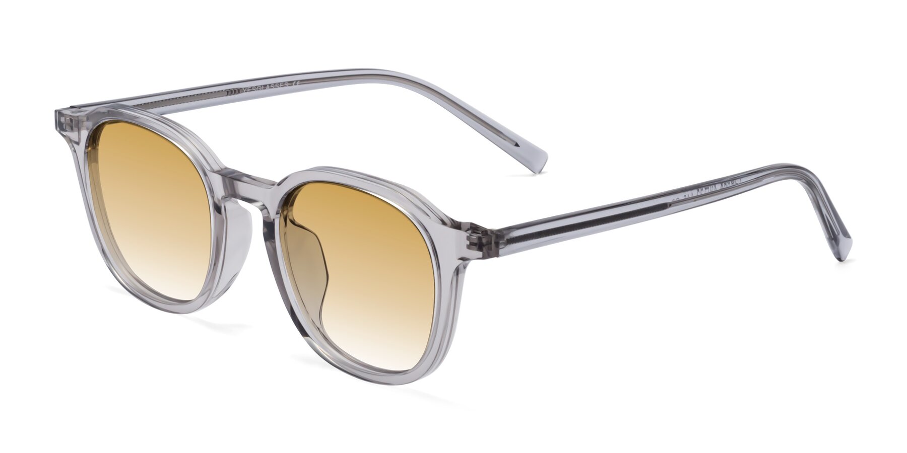 Angle of LaRode in Translucent Gray with Champagne Gradient Lenses