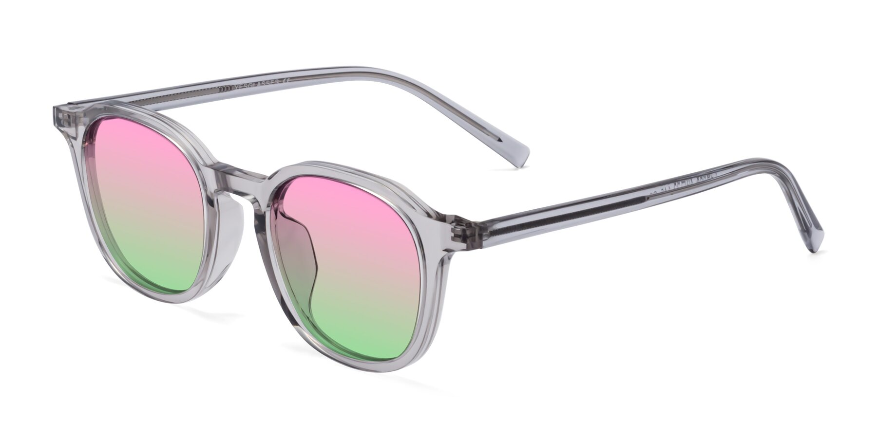 Angle of LaRode in Translucent Gray with Pink / Green Gradient Lenses