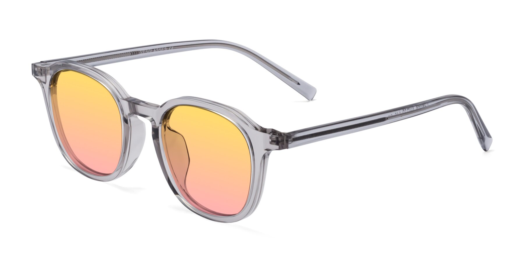 Angle of LaRode in Translucent Gray with Yellow / Pink Gradient Lenses