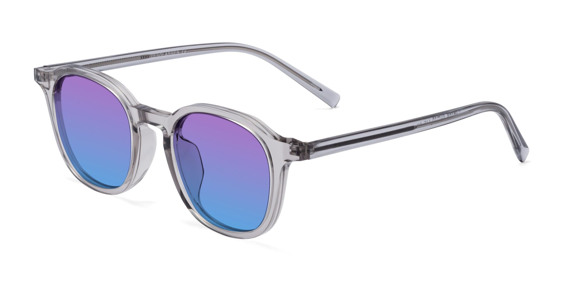 Angle of LaRode in Translucent Gray with Purple / Blue Gradient Lenses