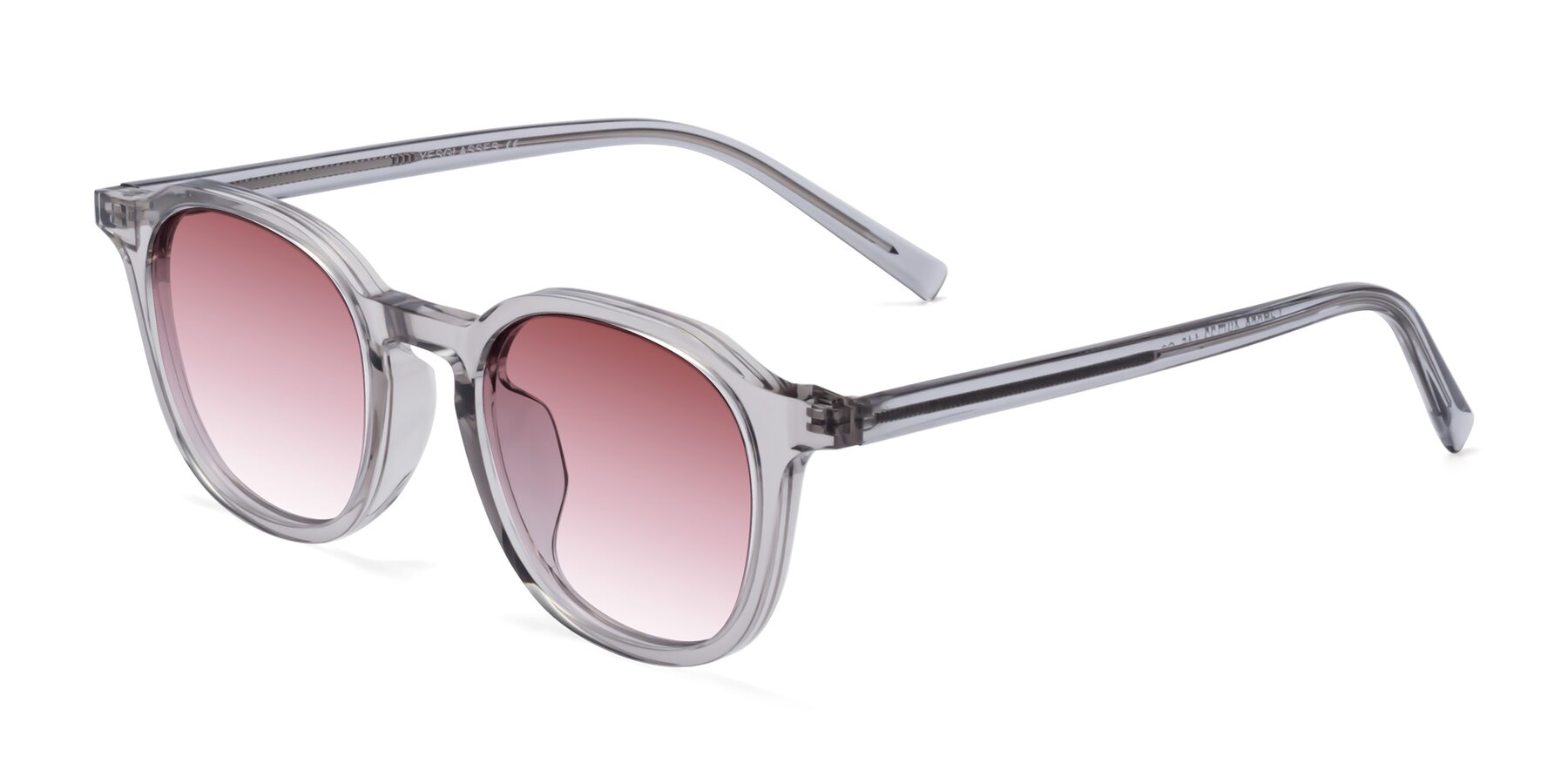 Angle of LaRode in Translucent Gray with Garnet Gradient Lenses