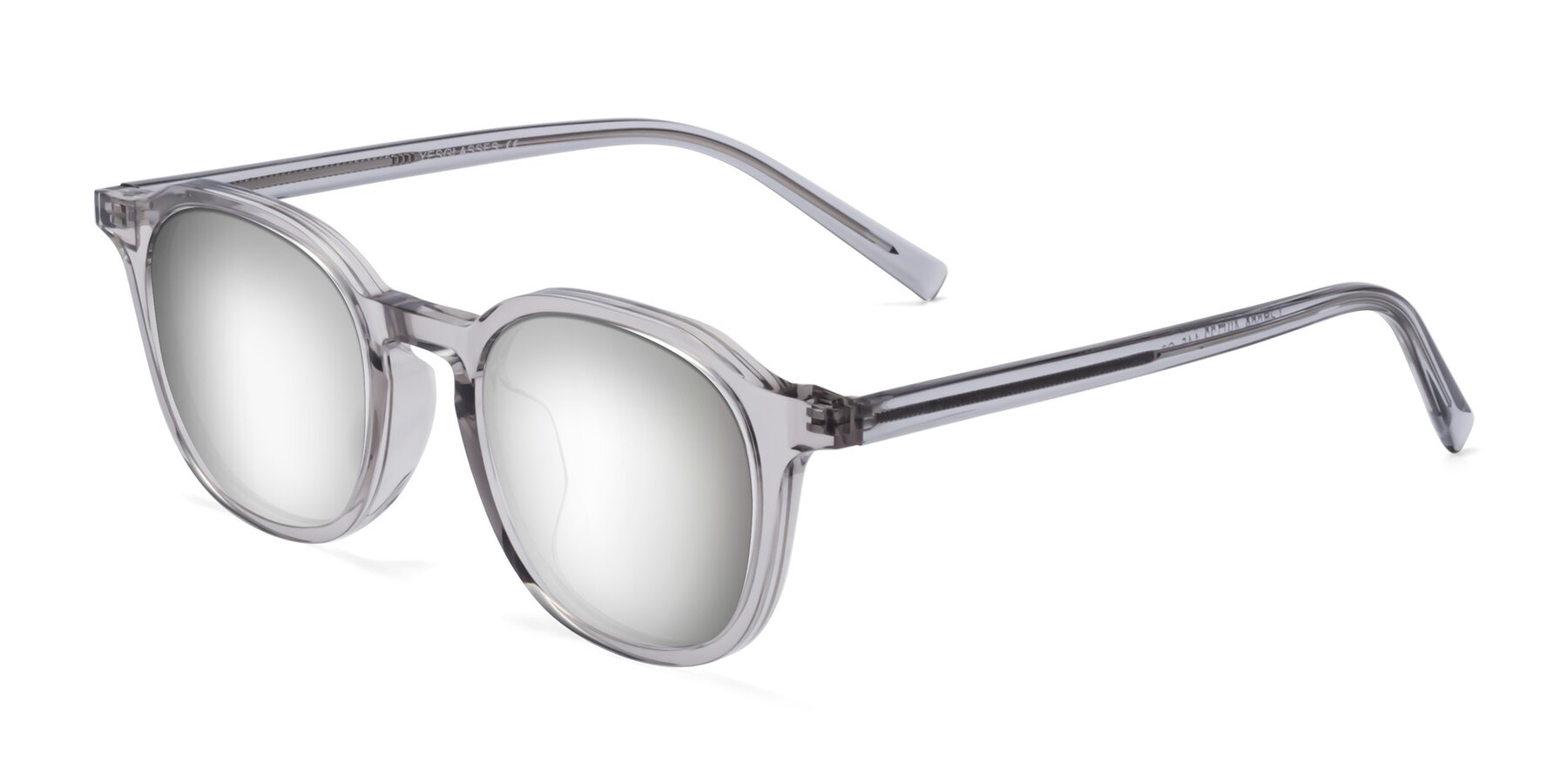 Angle of LaRode in Translucent Gray with Silver Mirrored Lenses