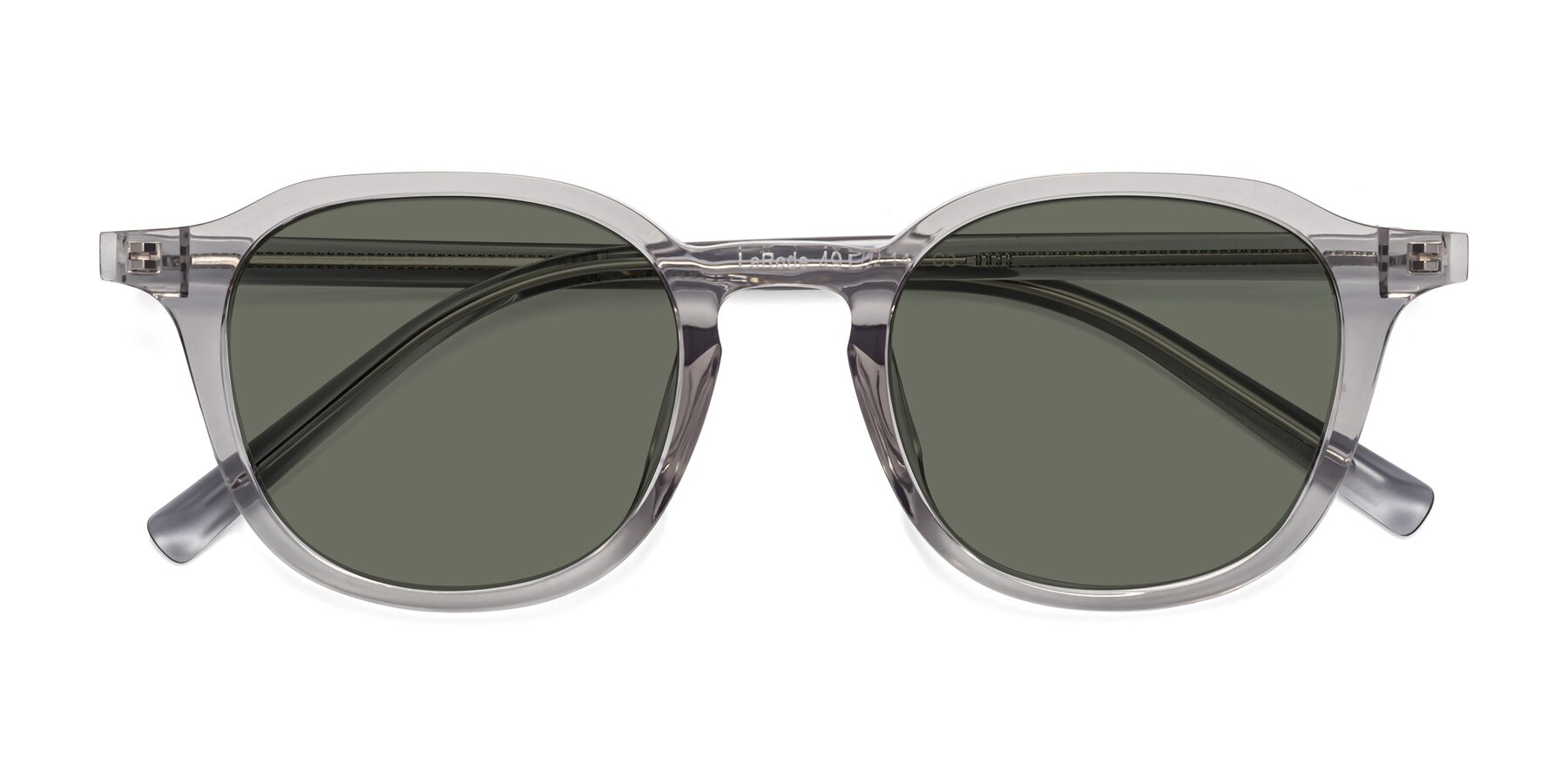 Folded Front of LaRode in Translucent Gray with Gray Polarized Lenses