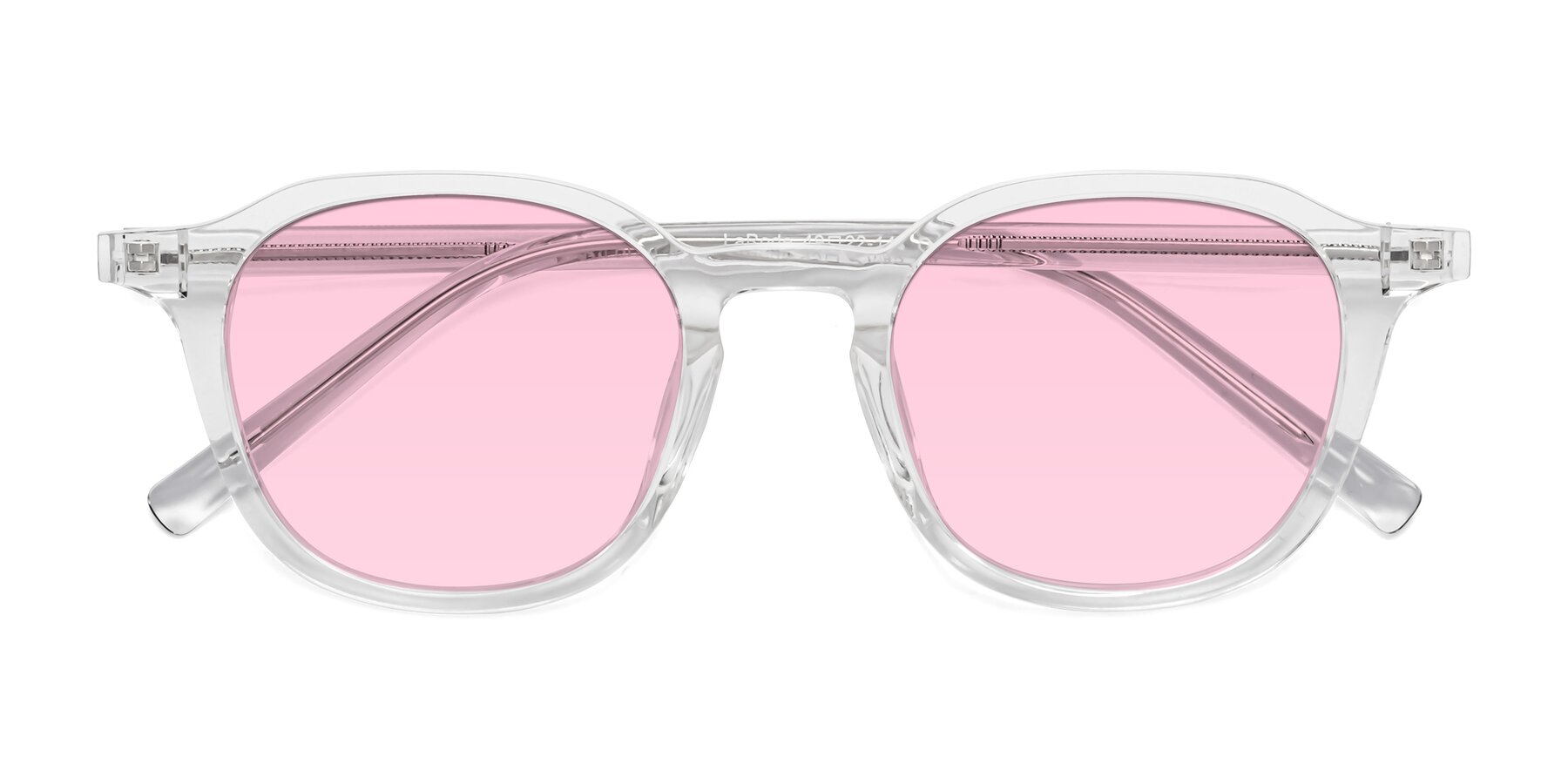 Folded Front of LaRode in Clear with Light Pink Tinted Lenses