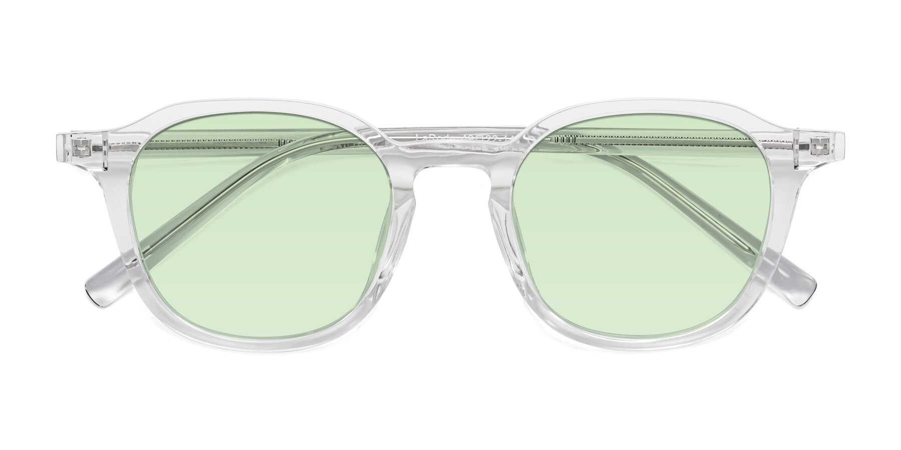 Folded Front of LaRode in Clear with Light Green Tinted Lenses