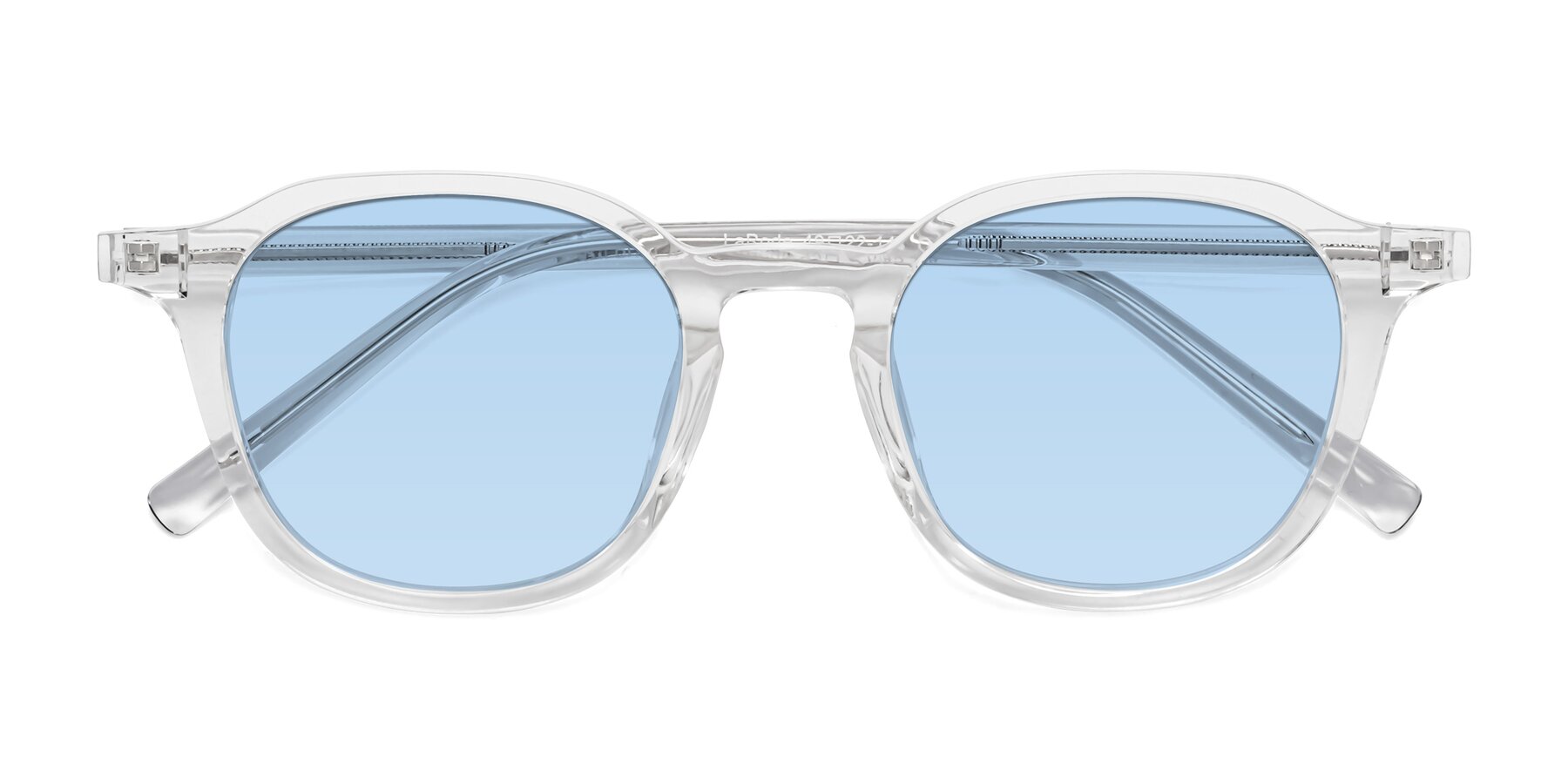 Folded Front of LaRode in Clear with Light Blue Tinted Lenses