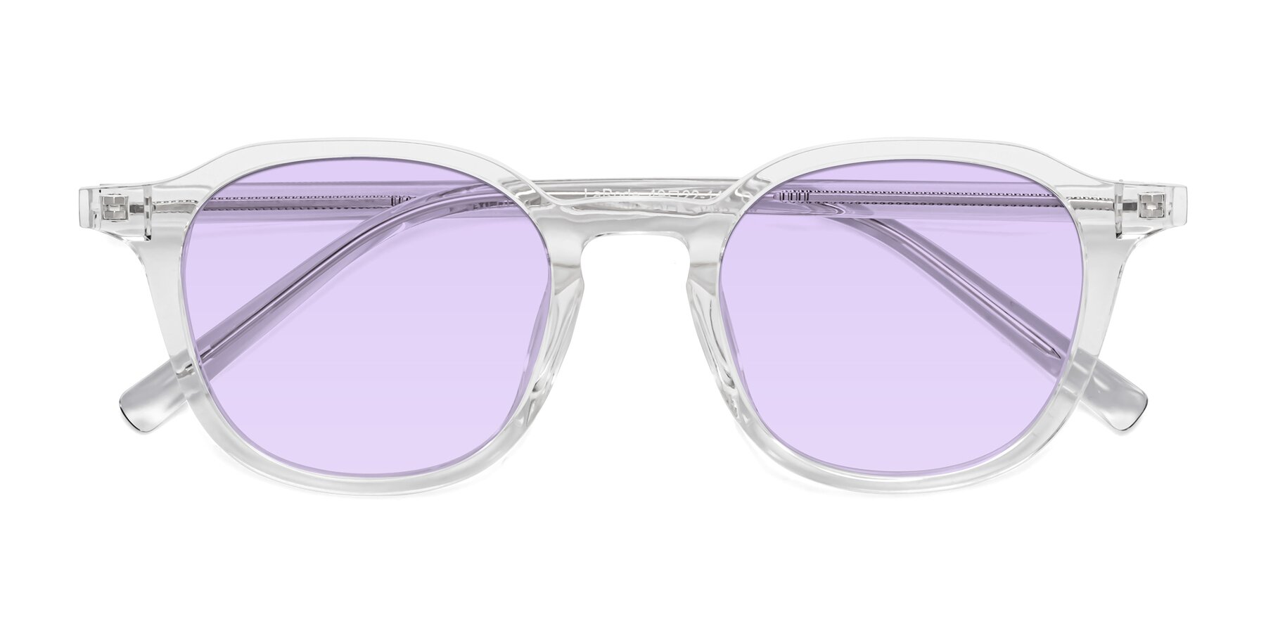Folded Front of LaRode in Clear with Light Purple Tinted Lenses
