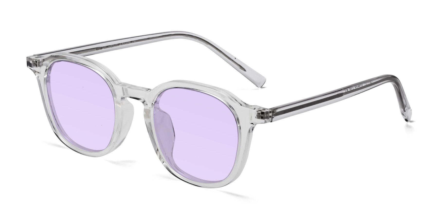 Angle of LaRode in Clear with Light Purple Tinted Lenses