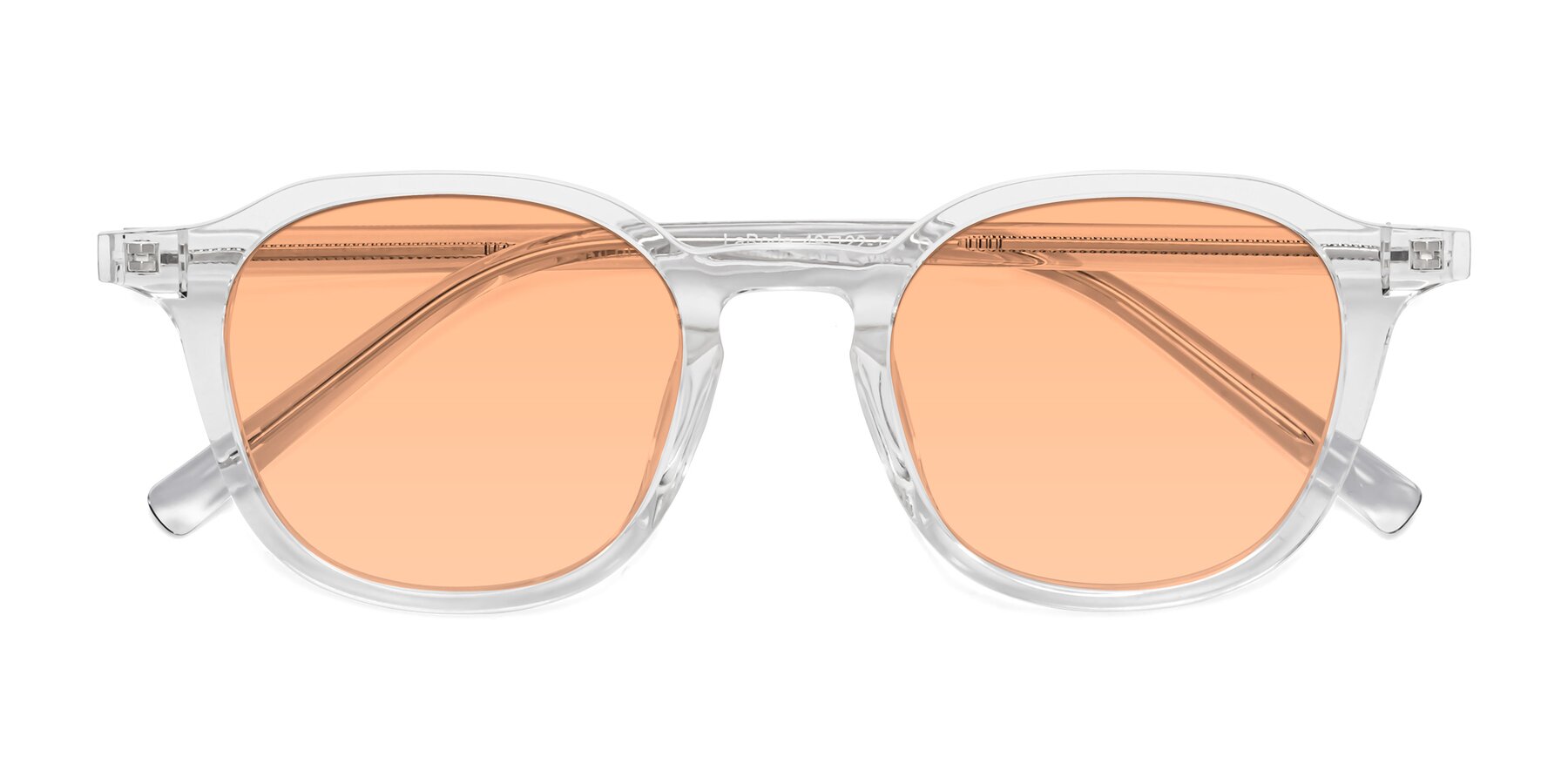 Folded Front of LaRode in Clear with Light Orange Tinted Lenses