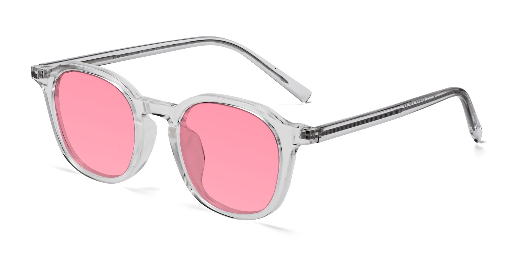 Angle of LaRode in Clear with Pink Tinted Lenses