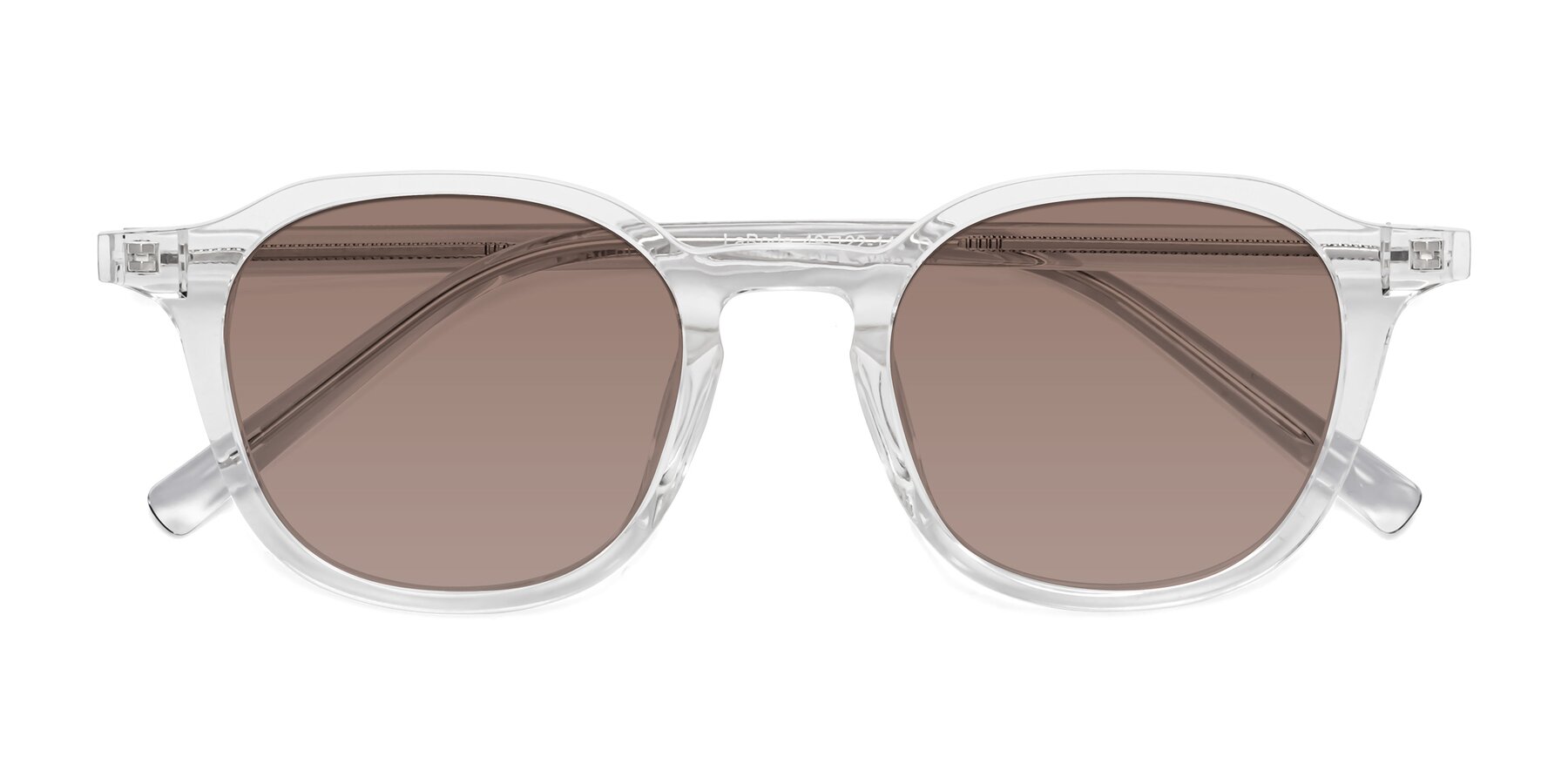 Folded Front of LaRode in Clear with Medium Brown Tinted Lenses