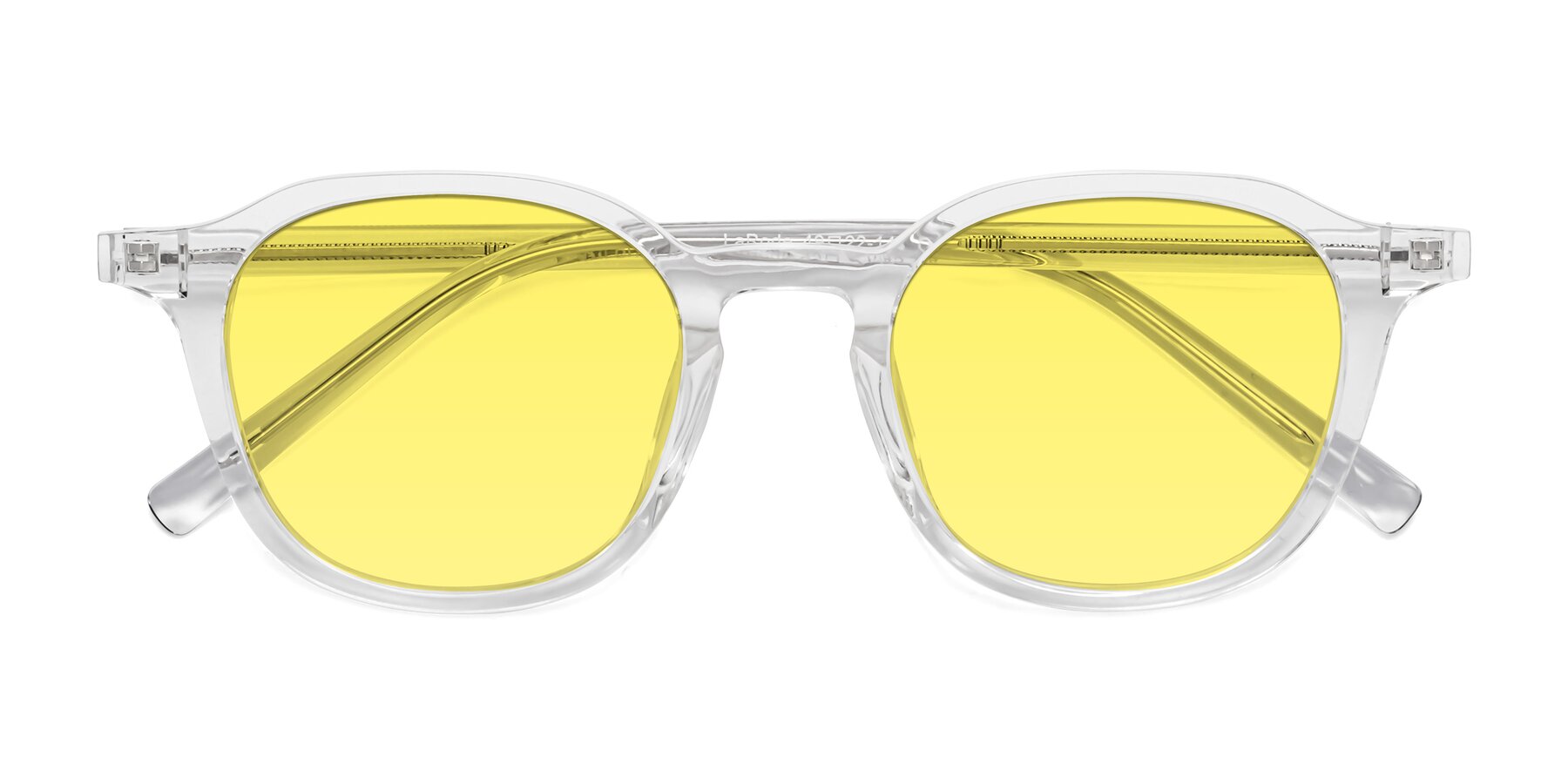 Folded Front of LaRode in Clear with Medium Yellow Tinted Lenses
