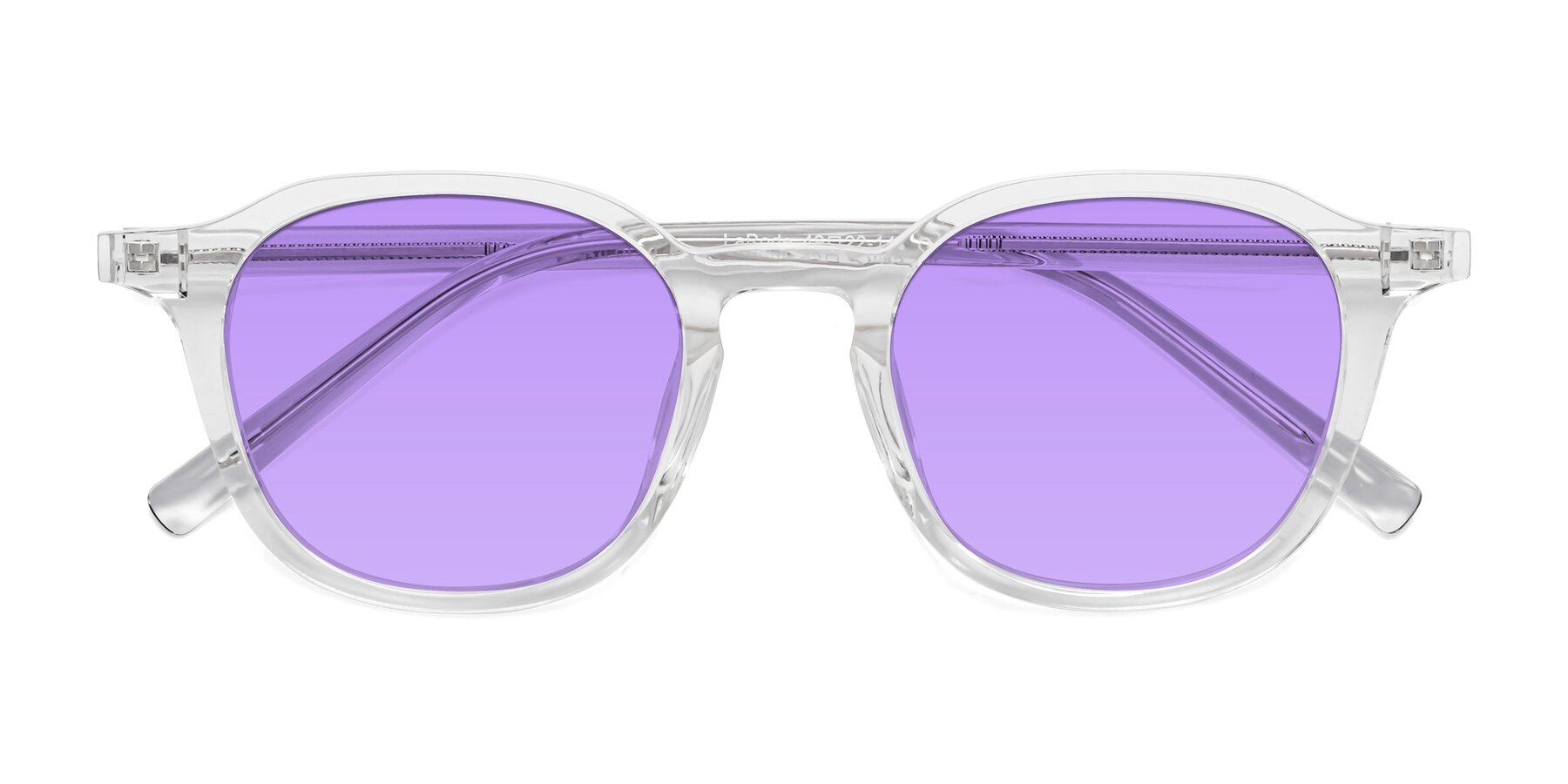 Folded Front of LaRode in Clear with Medium Purple Tinted Lenses