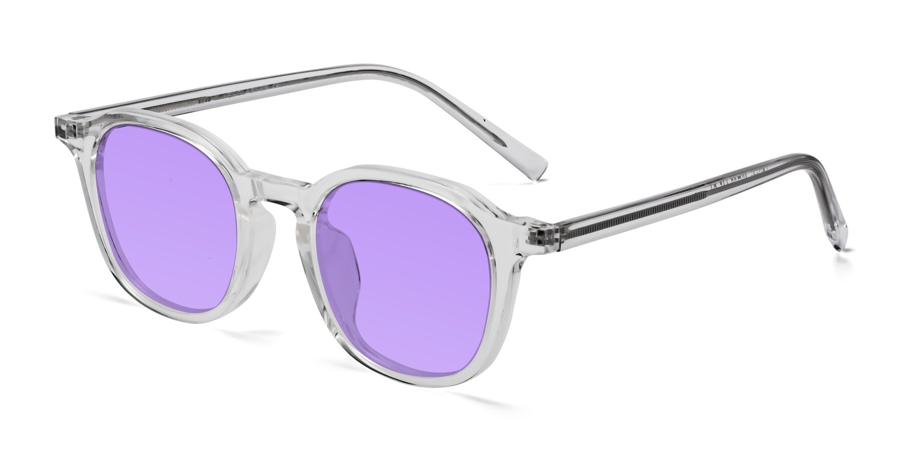 Angle of LaRode in Clear with Medium Purple Tinted Lenses