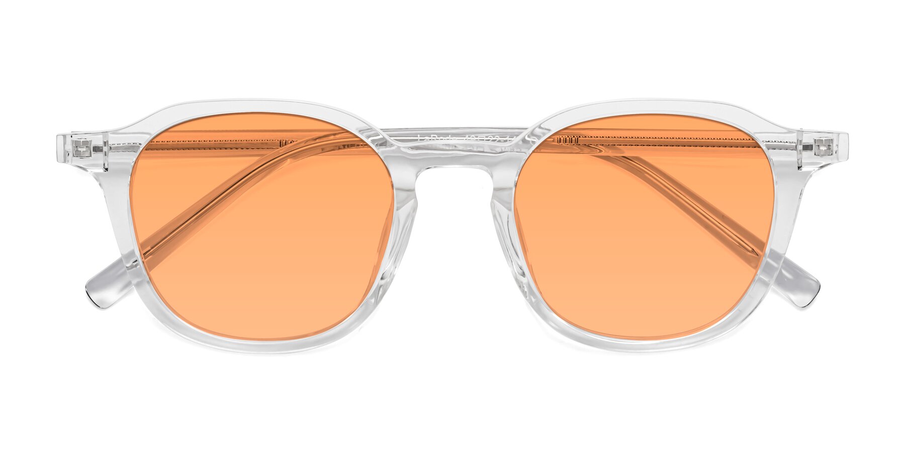 Folded Front of LaRode in Clear with Medium Orange Tinted Lenses