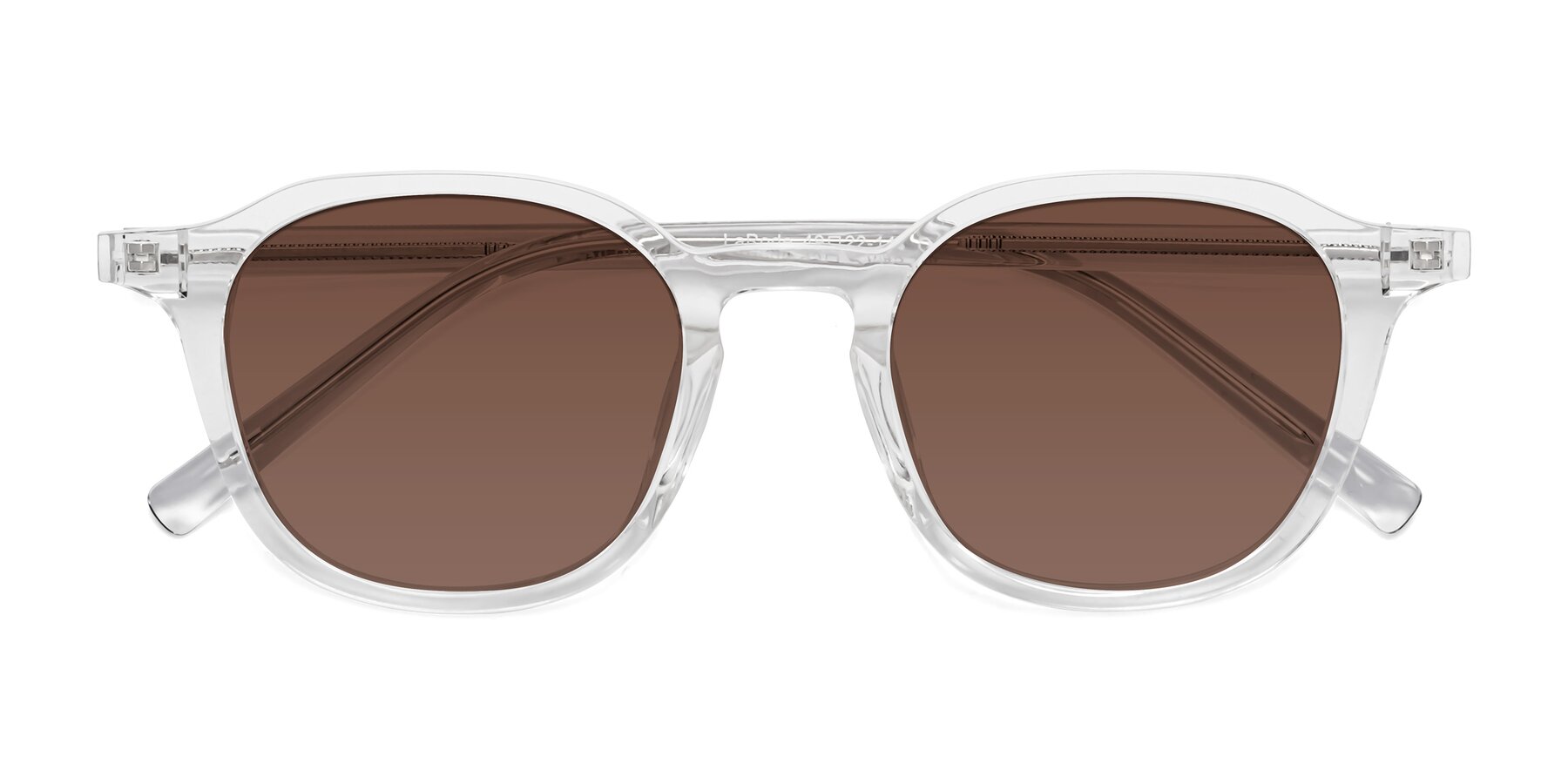 Folded Front of LaRode in Clear with Brown Tinted Lenses