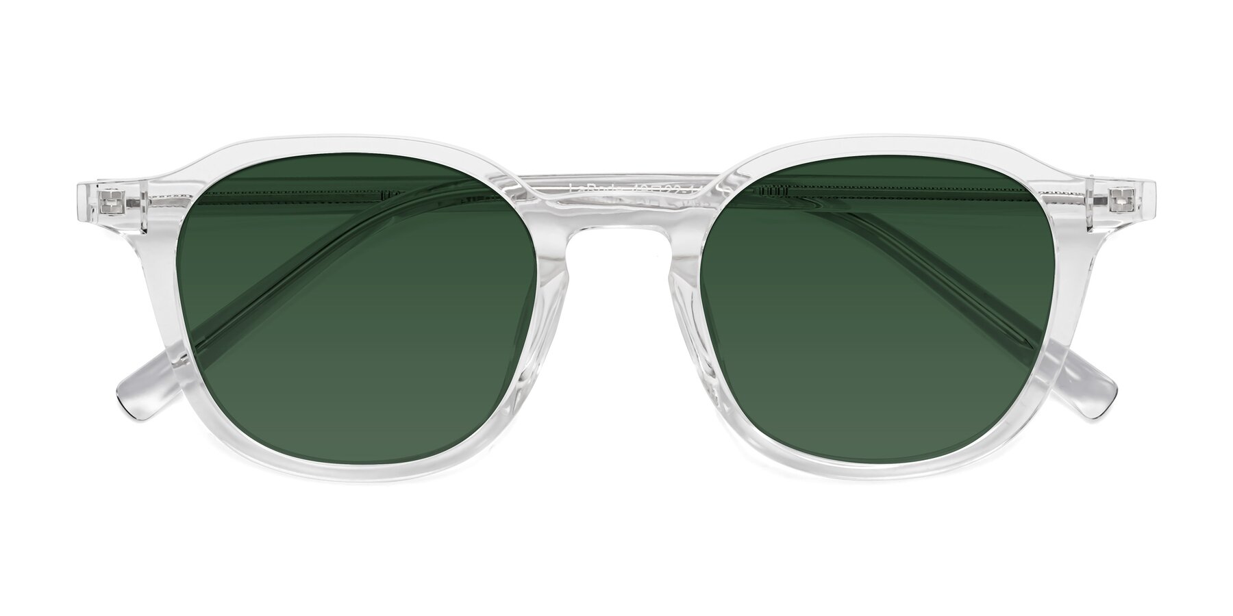Folded Front of LaRode in Clear with Green Tinted Lenses