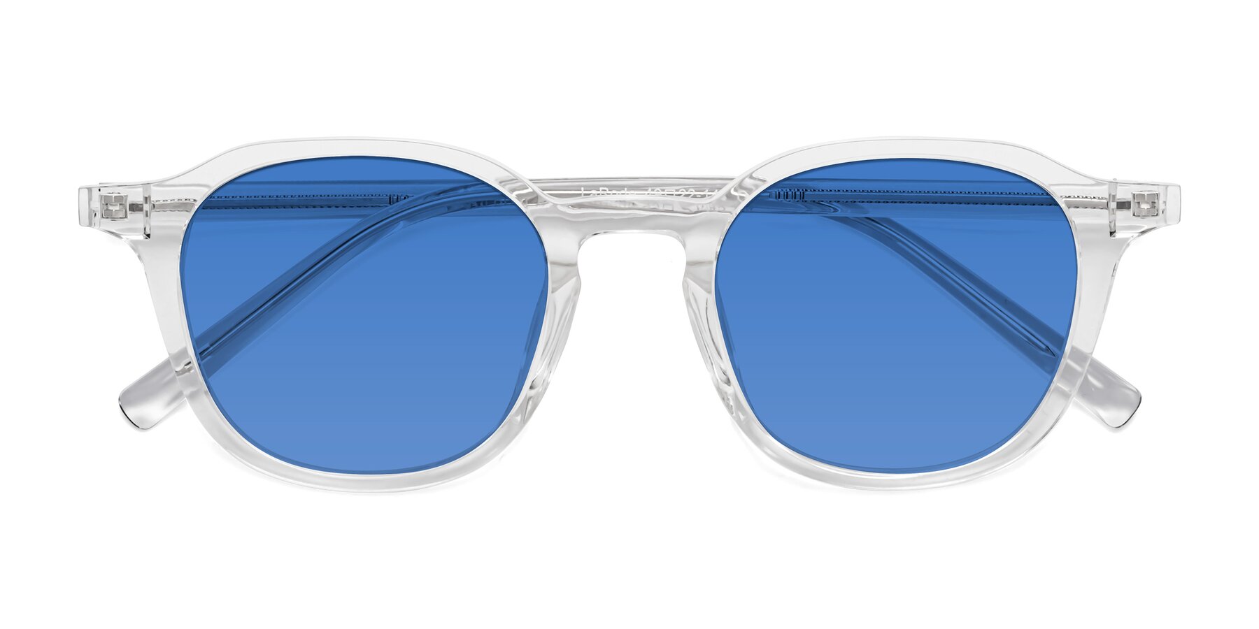Folded Front of LaRode in Clear with Blue Tinted Lenses