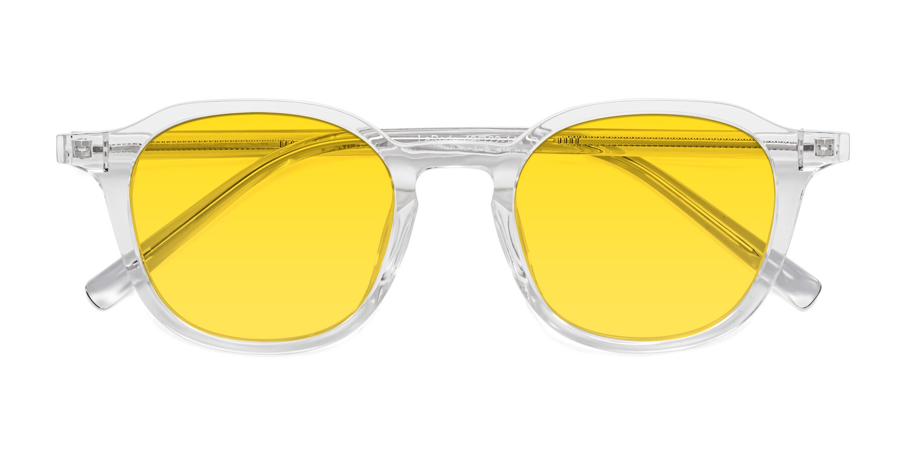 Folded Front of LaRode in Clear with Yellow Tinted Lenses