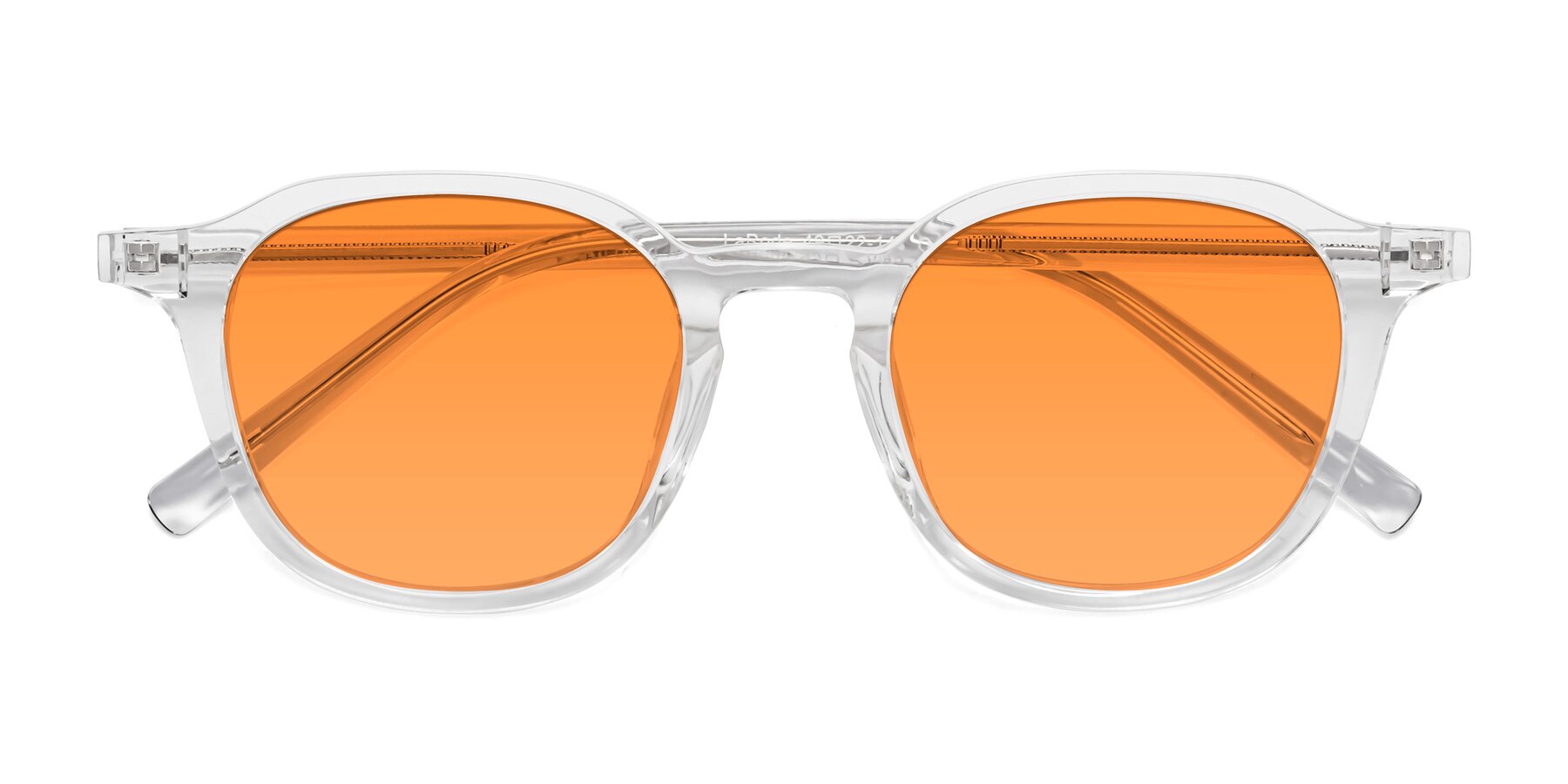 Folded Front of LaRode in Clear with Orange Tinted Lenses
