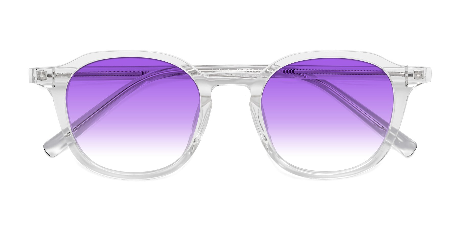 Folded Front of LaRode in Clear with Purple Gradient Lenses