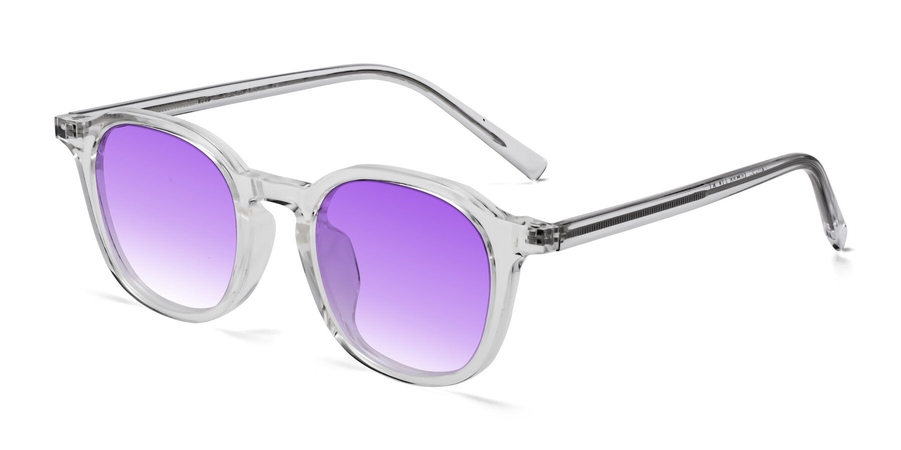 Angle of LaRode in Clear with Purple Gradient Lenses