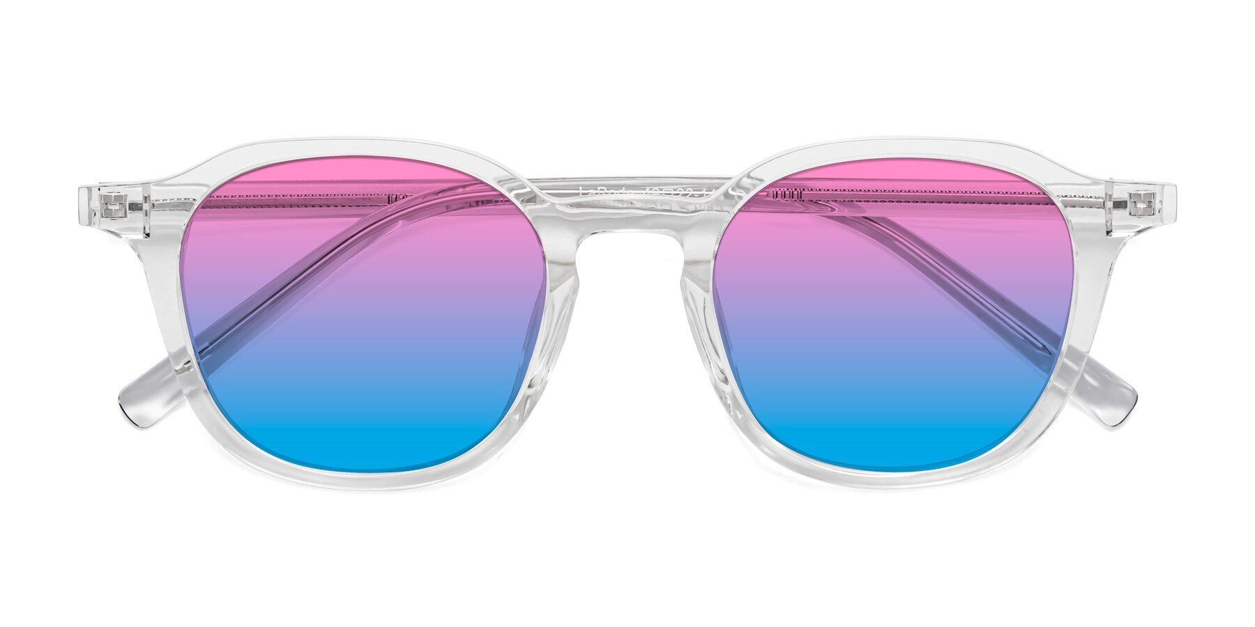 Folded Front of LaRode in Clear with Pink / Blue Gradient Lenses