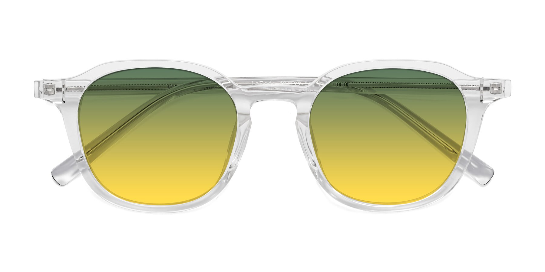 Folded Front of LaRode in Clear with Green / Yellow Gradient Lenses
